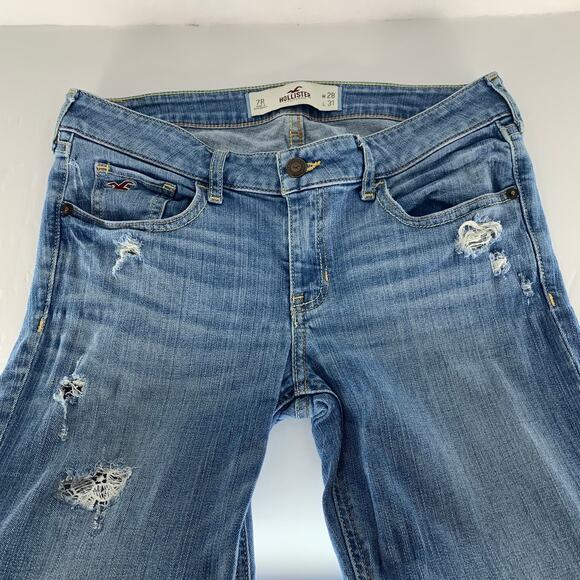 Hollister Low Rise Skinny Womens Jeans Size 7R Distressed - Picture 7 of 15